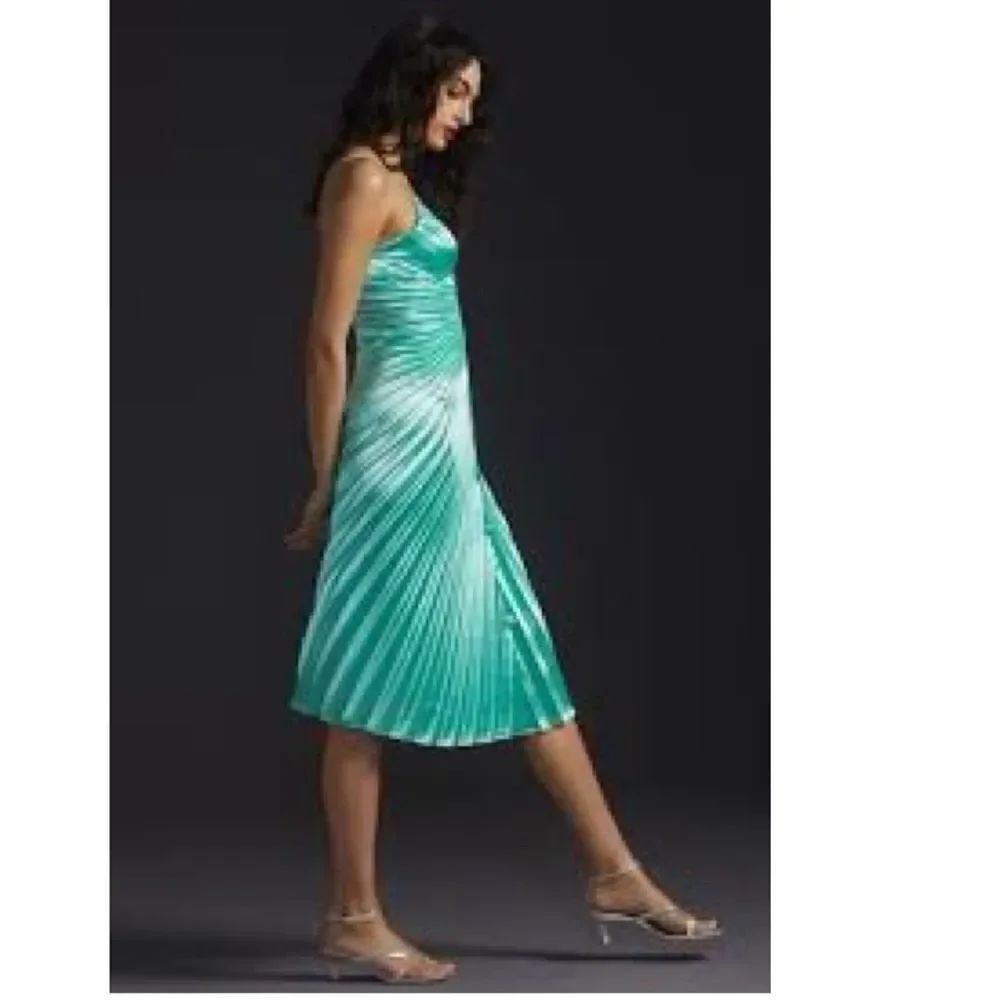 Anthropologie Delfi Collective V-Neck Pleated Midi Dress